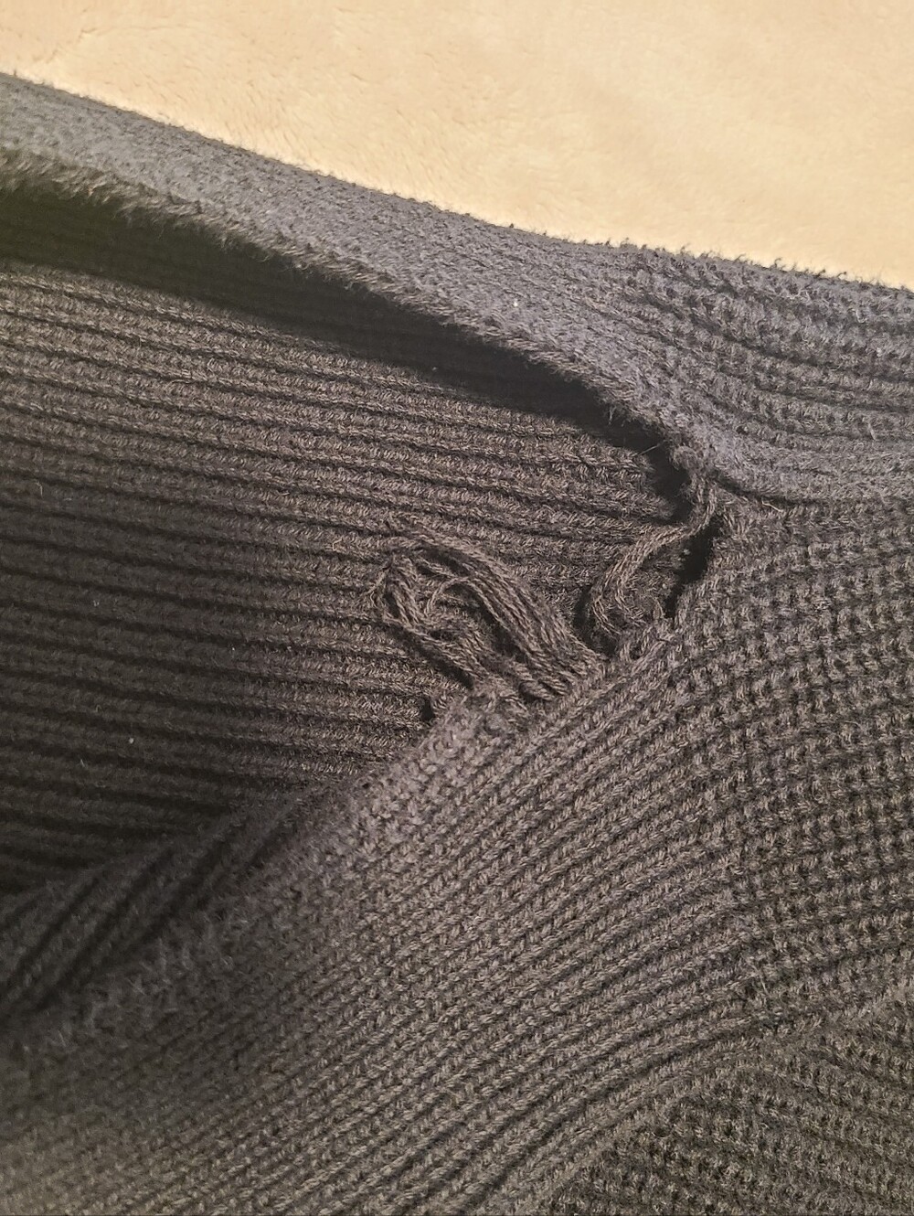 Aerie Cotton Oversized Black Cable Knit Sweater Size M - Picture 4 of 9